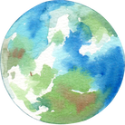 Decorative Element - Watercolor-style earth sphere